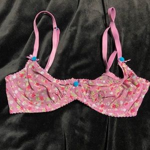 Betsey Johnson Intimates Unlined Mesh Underwire Bra 34B NWOT y2k